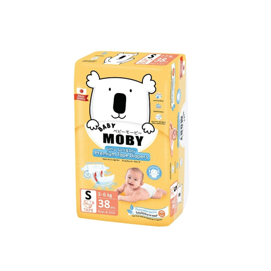 Moby Ultra Soft & Dry Premium Tape Diaper- Small