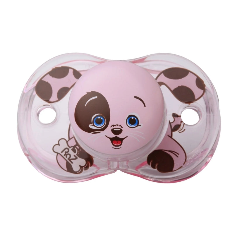 RaZbaby Keep-It-Kleen Pacifiers Pink Puppy